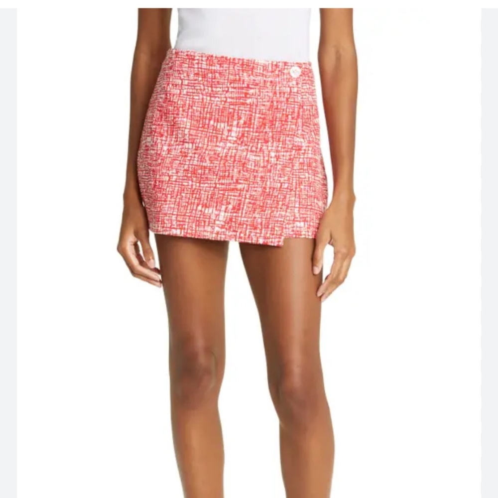 Staud Tour Stretch Cotton Wrap Miniskirt